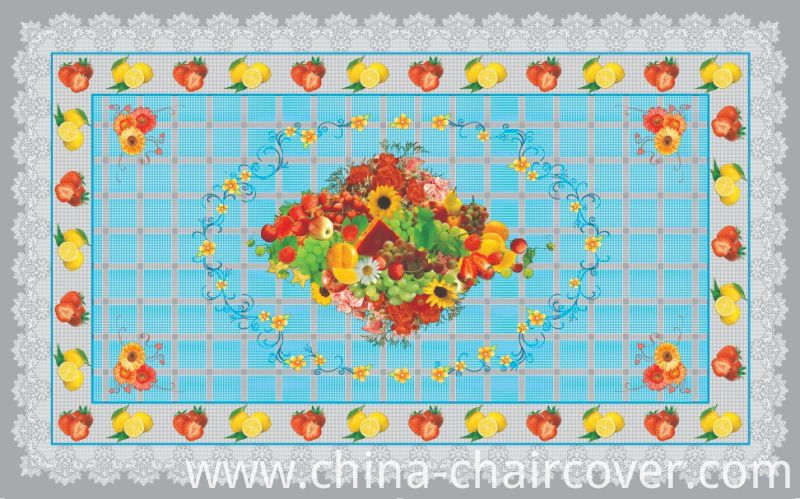 LFGB 80*130cm New Independent Design PVC Material Transparent Printed Tablecloth